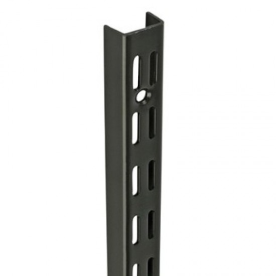 1.6m/1600mm Black Twin Slot Shelving Upright