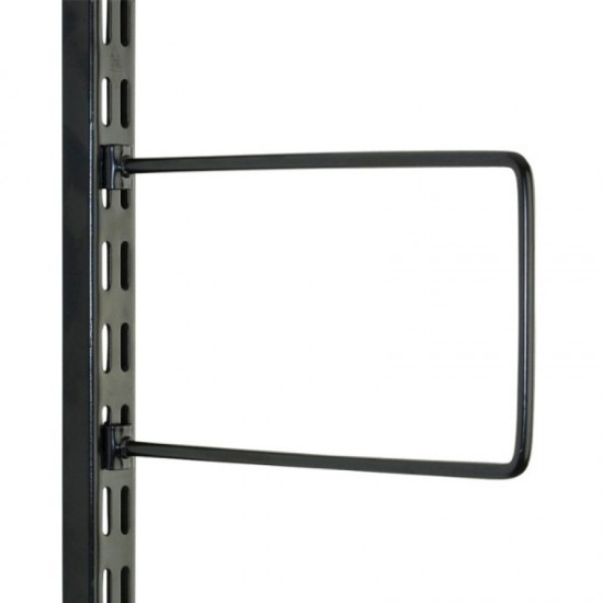 250mm Black Twin Slot Flexible Bookends Steel 2 Piece