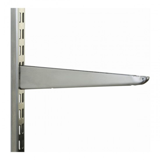 Twin Slot Bracket for Upright 220x50mm Steel Silver Single