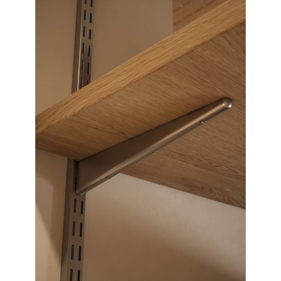 Twin Slot Bracket for Upright 220x50mm Steel Silver Single