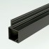 2m Black ProFrame Square Tube Single Fin One Face Aluminium
