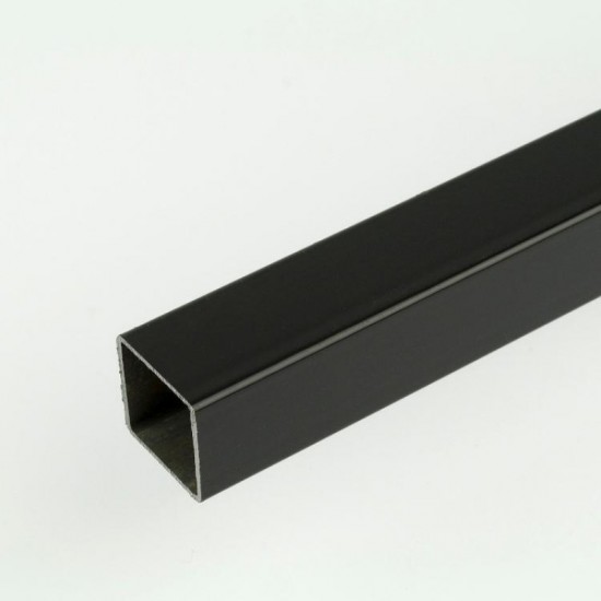 25mm Black ProFrame Square Tube 3m Aluminium