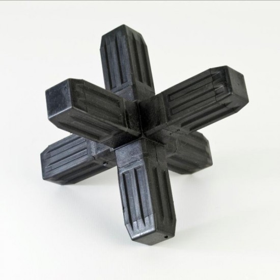 Black ProFrame Joint 6 Way for 25mm Square Tube