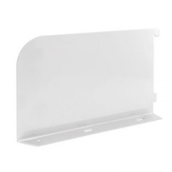 200mm White Twin Slot Shelf Ends Steel 2 Piece