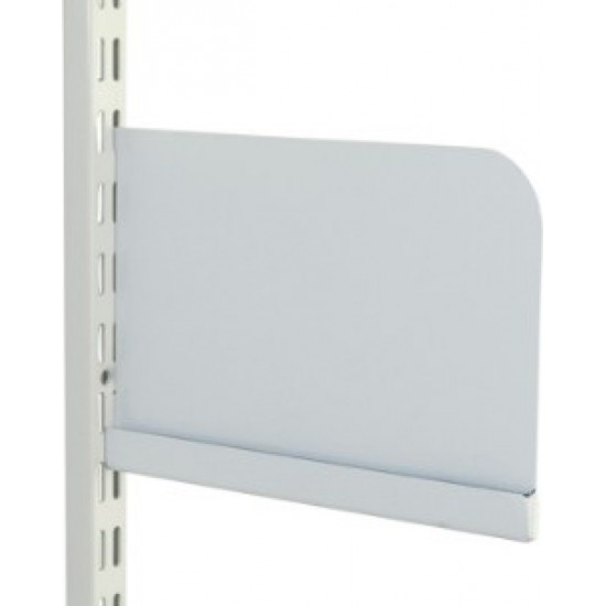200mm White Twin Slot Shelf Ends Steel 2 Piece