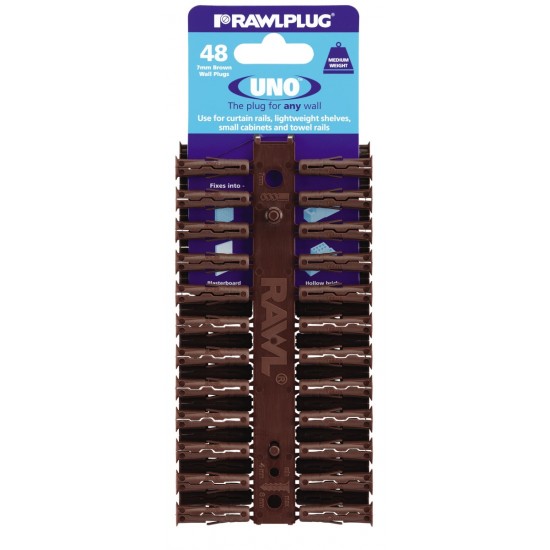 RawlPlug Uno Wall Fixings 7x30mm - Pack 48