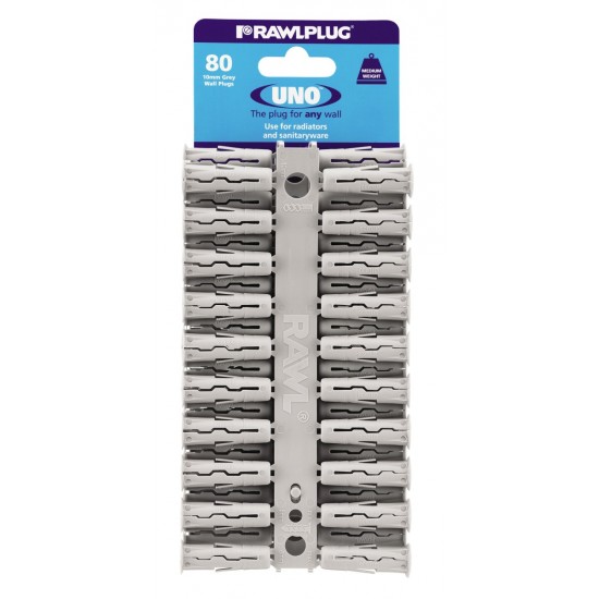 RawlPlug Uno Wall Fixings 10x36mm - Pack 80